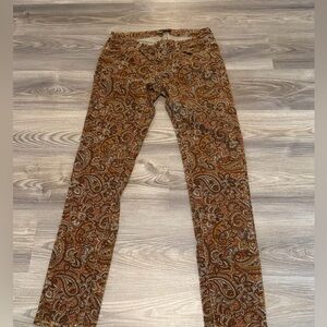 PrAna Trinity Cord Corduroy Pant Paisley Brown Women’s size 10